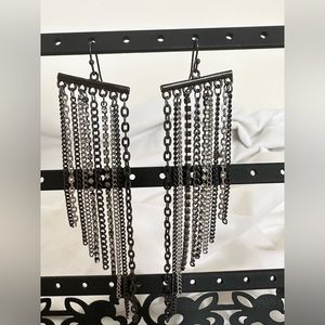 Gunmetal Tassel Earings